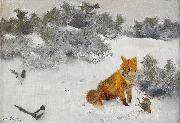 Fox in Winter Landscape bruno liljefors